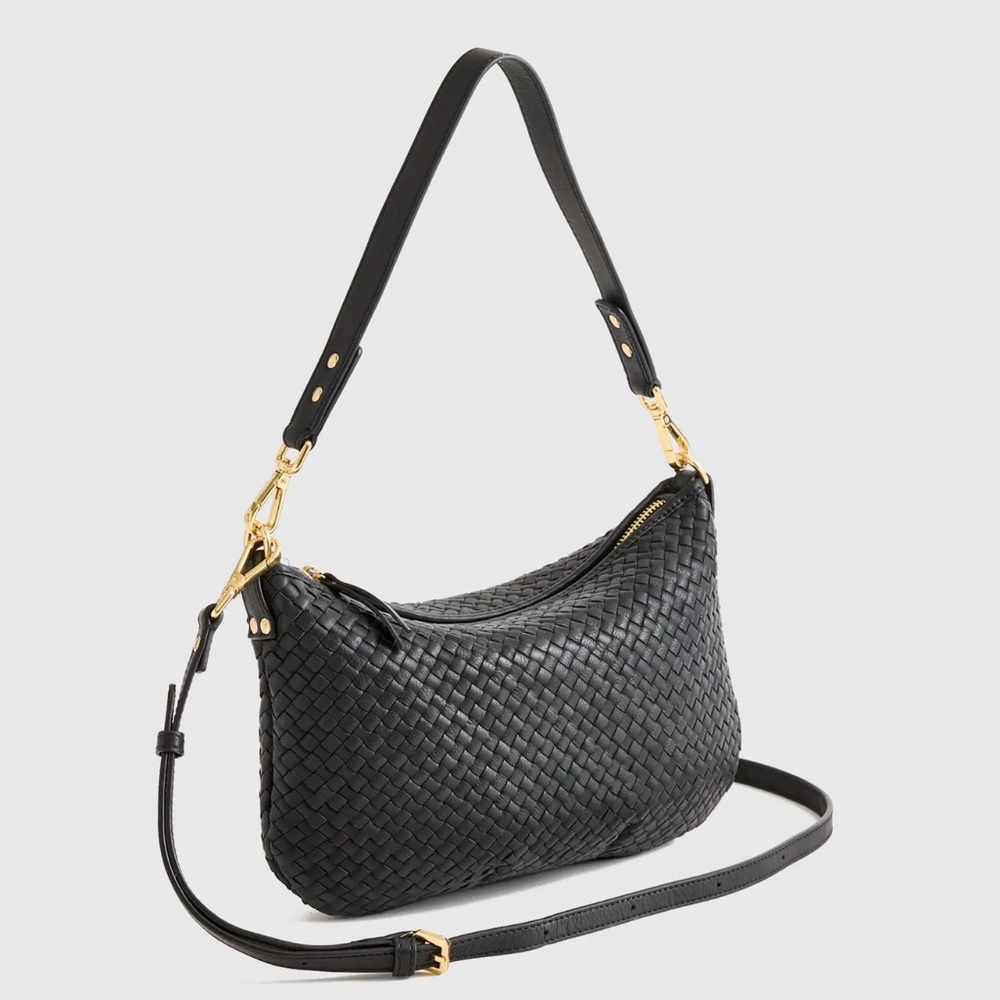 Quince Italian Leather Woven Convertible Bag, small size